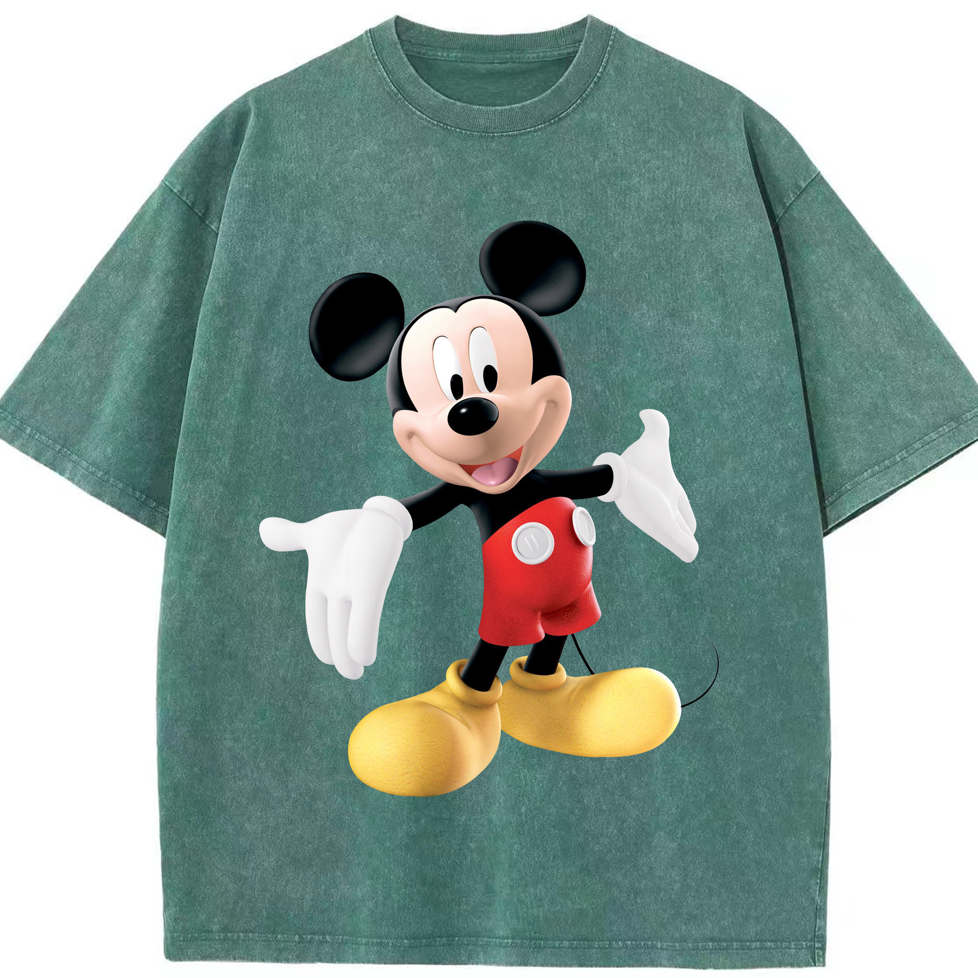 （画像用） ミッキーマウス Mickey Mouse 綿100% ヴィンテージ風 半袖Tシャツ（フロントプリント）